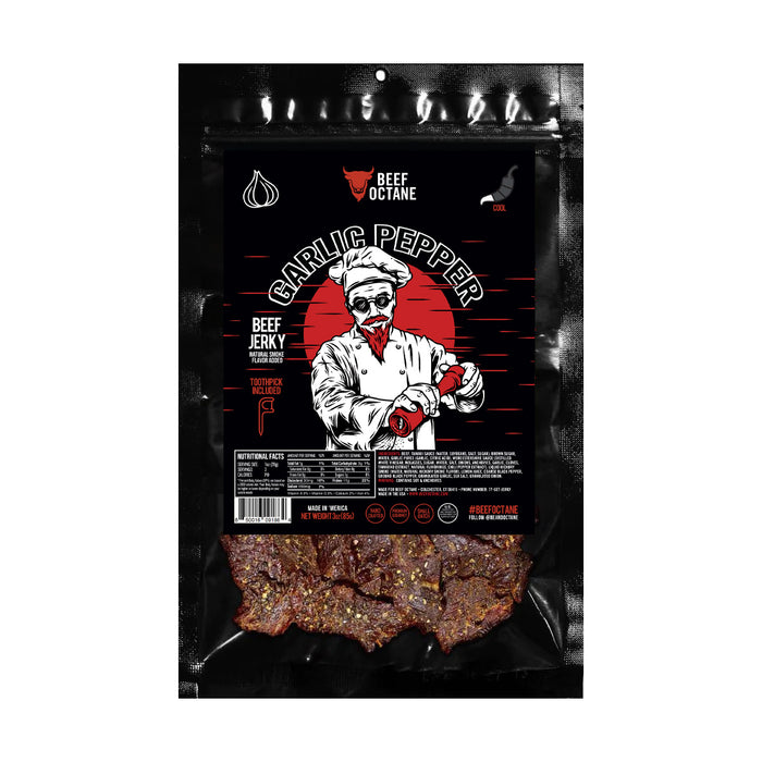 Beef Octane Garlic Peppered Beef Jerky