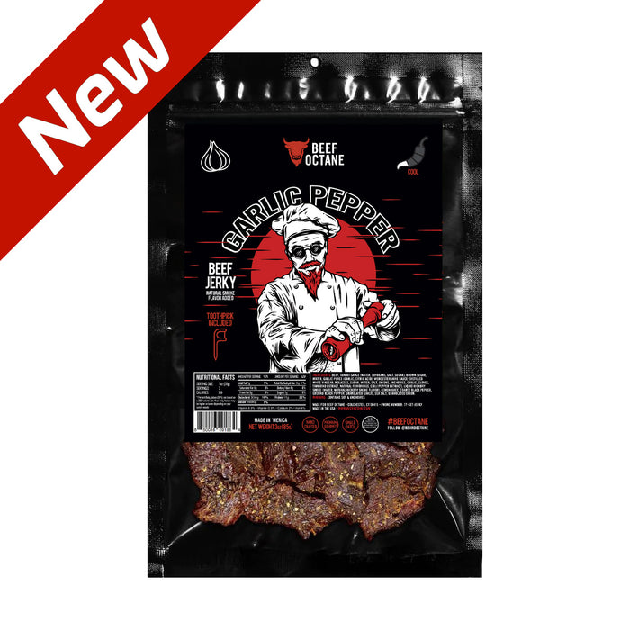 Beef Octane Garlic Peppered Beef Jerky